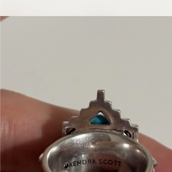 Kendra Scott Turquoise Statement Ring • Sterling Silver • Size 9 - Picture 2 of 7